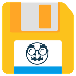 Floppy disk and Disguised face