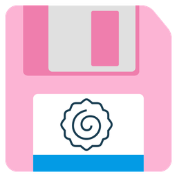 Floppy disk and Fish cake with swirl