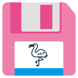 Floppy disk and Flamingo