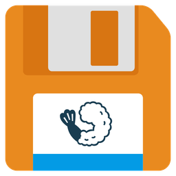 Floppy disk and Fried shrimp