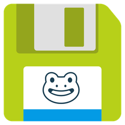 Floppy disk and Frog