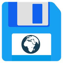 Floppy disk and Globe showing Europe-Africa
