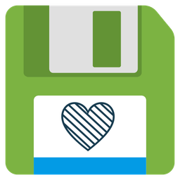 Floppy disk and Green heart