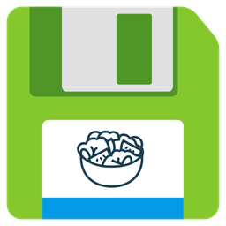 Floppy disk and Green salad