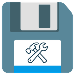 Floppy disk and Hammer and wrench