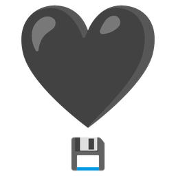Floppy disk and Heart exclamation