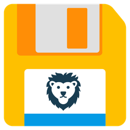 Floppy disk and Lion