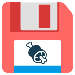 Floppy disk and Meat on bone