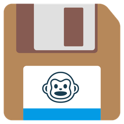 Floppy disk and Monkey face