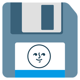 Floppy disk and New moon face