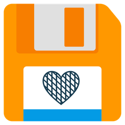 Floppy disk and Orange heart