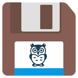 Floppy disk and Owl