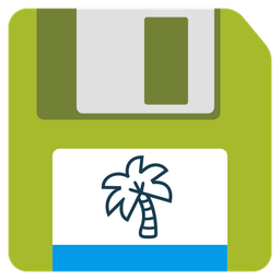 Floppy disk and Palm tree