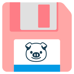 Floppy disk and Pig face