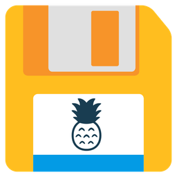 Floppy disk and Pineapple