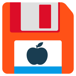 Floppy disk and Red apple