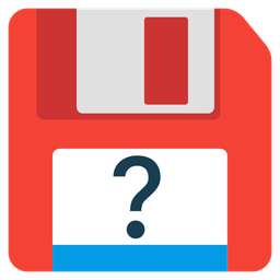 Floppy disk and Red question mark