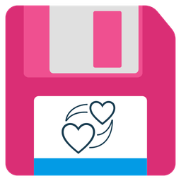 Floppy disk and Revolving hearts