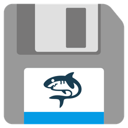 Floppy disk and Shark