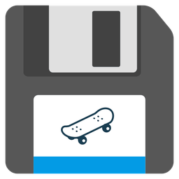 Floppy disk and Skateboard