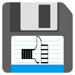 Floppy disk and Thumbs up