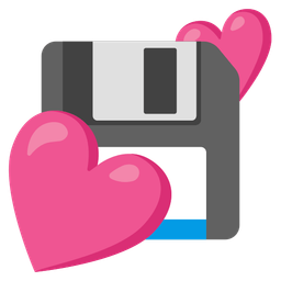 Floppy disk and Two hearts