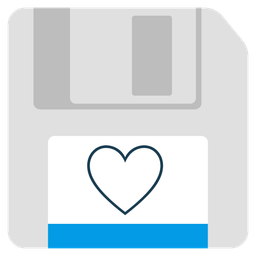 Floppy disk and White heart