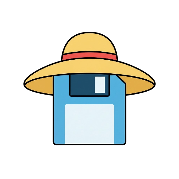 Floppy disk and Woman’s hat