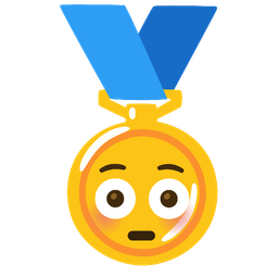 Flushed face and 1st place medal