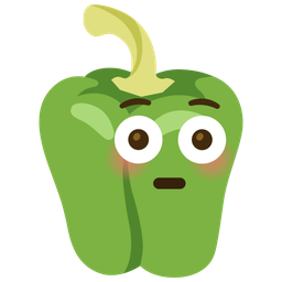 Flushed face and Bell pepper