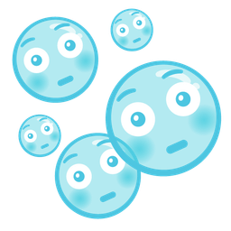 Flushed face and Bubbles