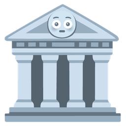 Flushed face and Classical building