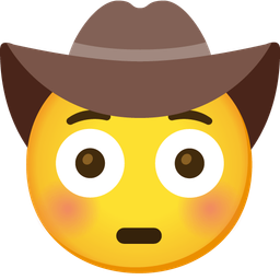 Flushed face and Cowboy hat face