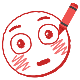 Flushed face and Crayon