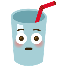 Flushed face and Cup with straw