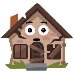 Flushed face and Derelict house