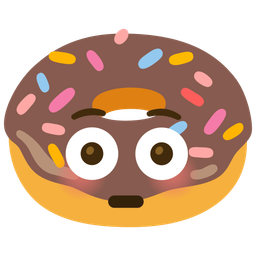 Flushed face and Doughnut