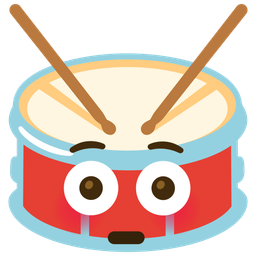 Flushed face and Drum