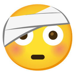 Flushed face and Face with head-bandage