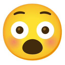 Flushed face and Face with open mouth