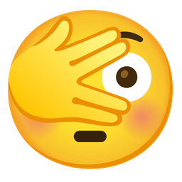 Flushed face and Face with peeking eye