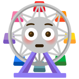 Flushed face and Ferris wheel