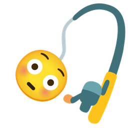 Flushed face and Fishing pole