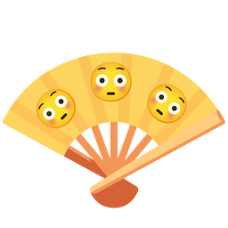 Flushed face and Folding hand fan