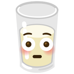 Flushed face and Glass of milk