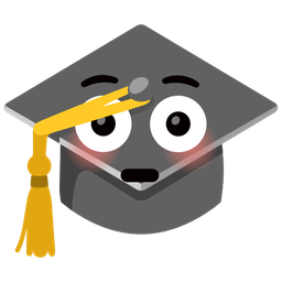 Flushed face and Graduation cap