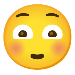 Flushed face and Grinning squinting face