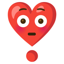 Flushed face and Heart exclamation