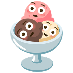 Flushed face and Ice cream