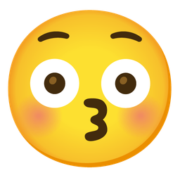 Flushed face and Kissing face